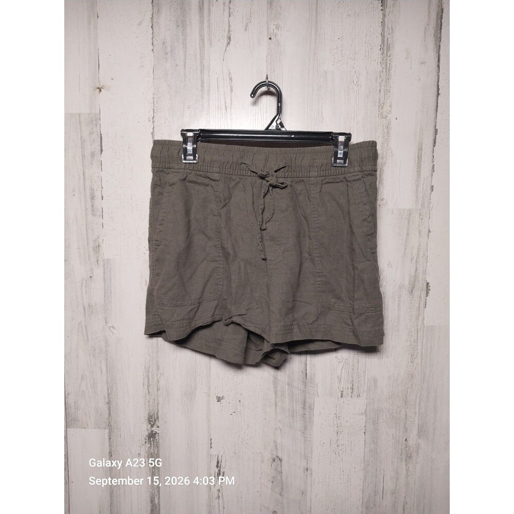 Gap Women's Medium Green Linen Blend Drawstring Shorts